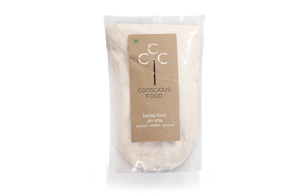 Conscious Food Barley Flour Jav Atta Natural+Chakki-Ground   Pack  500 grams